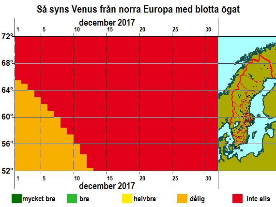 Så syns Venus från norra Europa med blotta ögat i december 2017