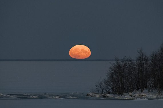 Supermånen i december 2017. Foto: Ulf Jonsson, Luleå