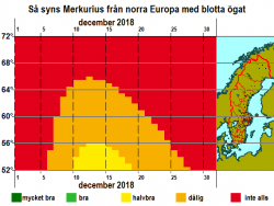 Så syns Merkurius från norra Europa med blotta ögat i december 2018