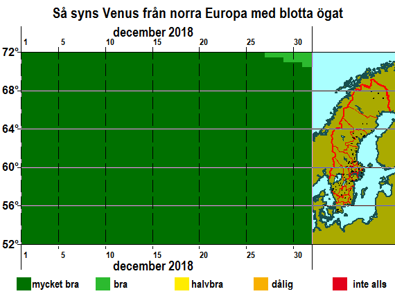 Så syns Venus från norra Europa med blotta ögat i december 2018