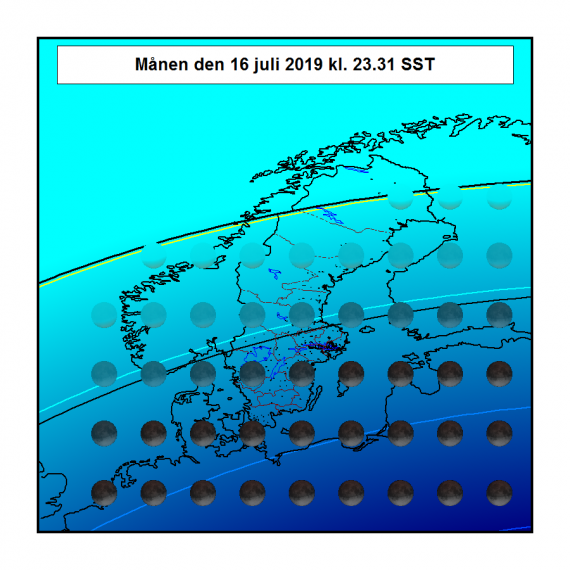 2019-07-16 kl. 23:31 Månförmörkelsen över norra Europa när förmörkelsen är som störst
