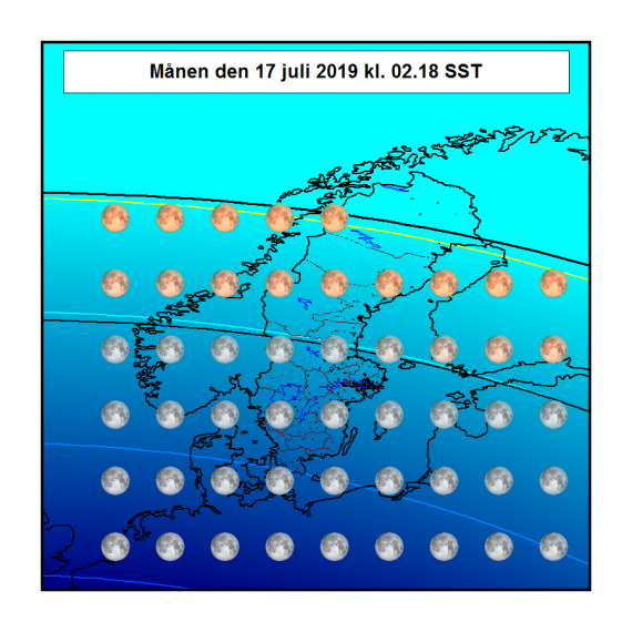 2019-07-17 kl. 02:18 Fullmånen över norra Europa när månförmörkelsen officiellt är över