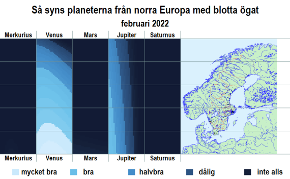 Så syns planeterna från norra Europa med blotta ögat i februari 2022