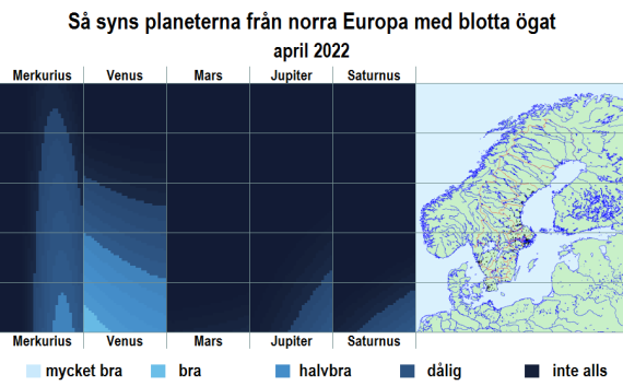 Så syns planeterna från norra Europa med blotta ögat i april 2022