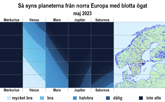 Så syns planeterna från norra Europa med blotta ögat i maj 2023